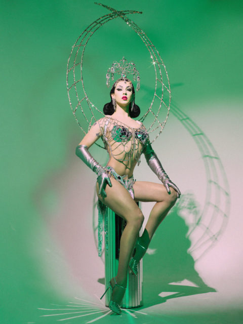 Violet Chachki silver celestial pin-up tour look