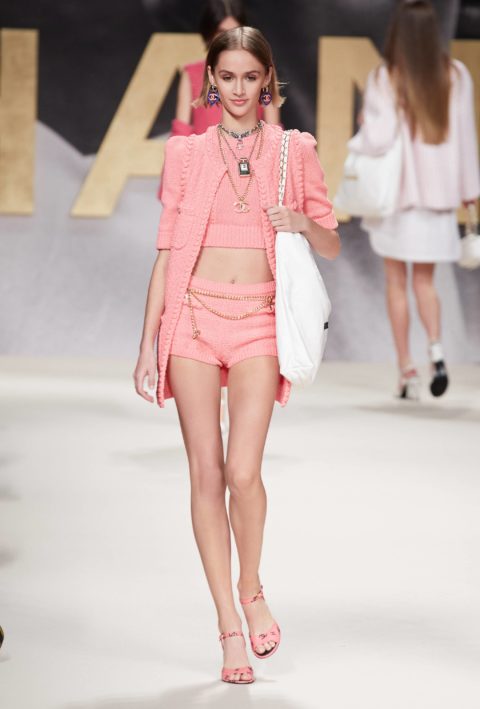 Chanel runway model pink
