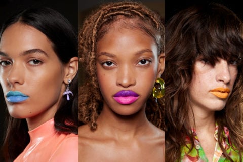 Colour-changing makeup: three models sport vibrant makeup looks
