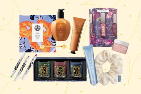 a collage of beauty gift sets