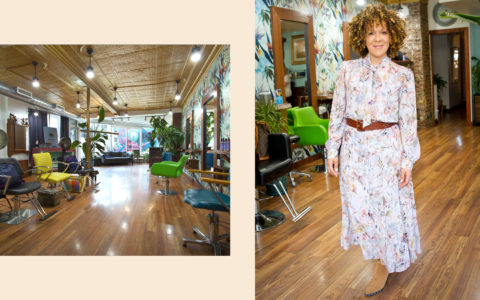 interior shots of a montreal curly hair salon